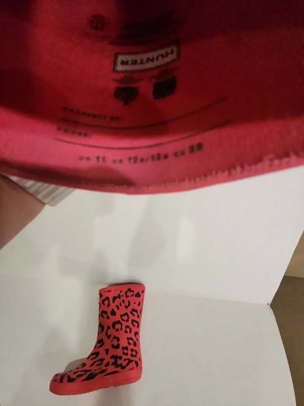 Hunter Kids First Classic Leopard Print Rain Boots Pink UK 11
